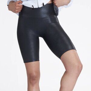SPANX Faux Leather Bike Shorts - S